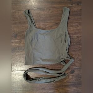 Women's Lululemon Olive Tie-Waist Crop Tank Top
